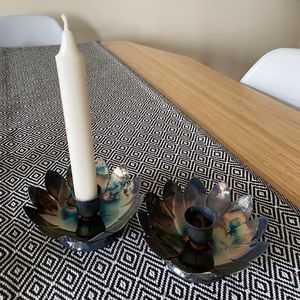Silver-plated candlestick holders